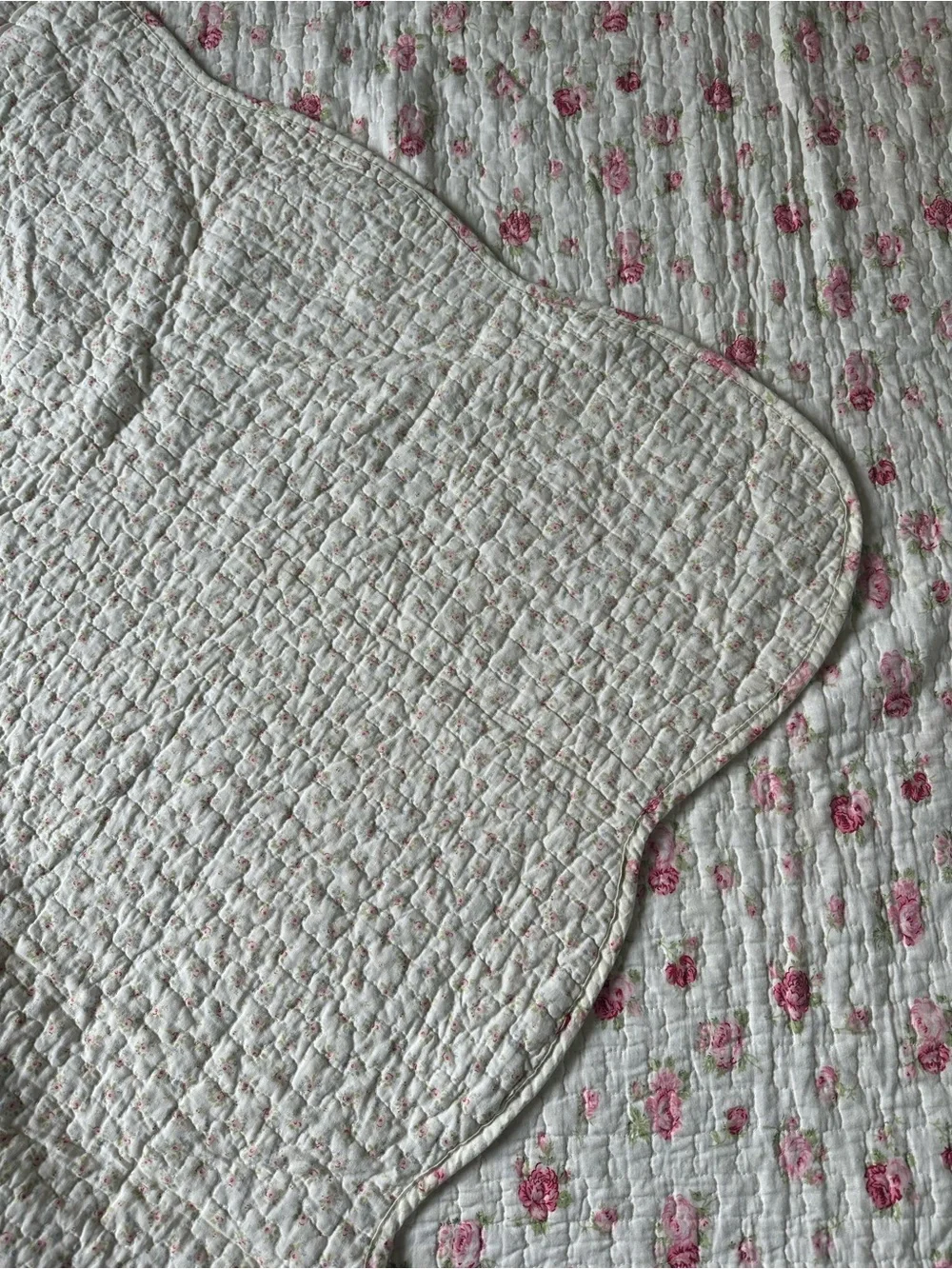 Shabby Chic Floral King Quilt 100% Cotton 1 Pillow Sham